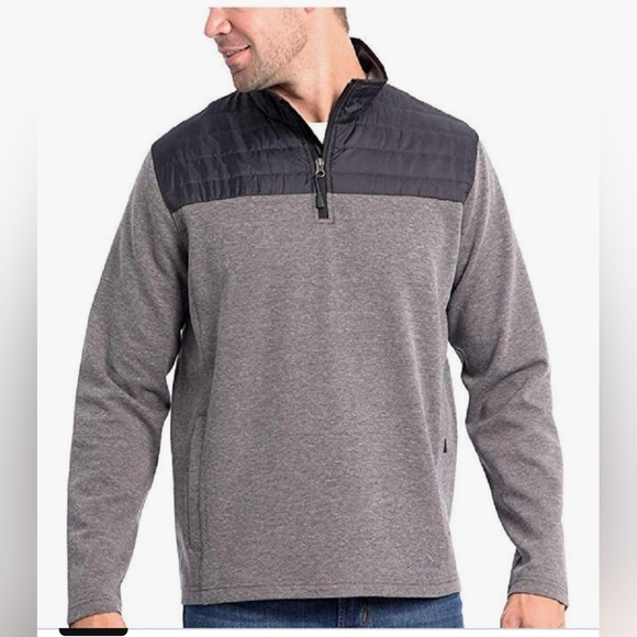 NWOT! Winter Jacket Mixed Media Eddie Bauer Men's Quarter Zip Pullover Medium - Picture 1 of 9